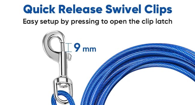 Dog Tie Out Cable and Stake — 30ft Heavy Duty Dog Leads for Yard — product details