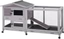 Rabbit Hutch Outdoor Indoor Rabbit Cage Chicken Coop with Casters Guinea Pig Cage with 3 Deep No Leakage Pull
