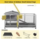 Rabbit Hutch Outdoor Indoor Rabbit Cage Chicken Coop with Casters Guinea Pig Cage with 3 Deep No Leakage Pull