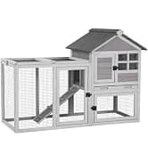 Rabbit Hutch Outdoor Indoor Rabbit Cage Chicken Coop with Casters Guinea Pig Cage with 3 Deep No Leakage Pull — collection imagery