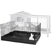 Rabbit Hutch Outdoor Indoor Rabbit Cage Chicken Coop with Casters Guinea Pig Cage with 3 Deep No Leakage Pull — collection imagery
