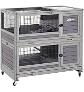 Rabbit Hutch Outdoor Indoor Rabbit Cage Chicken Coop with Casters Guinea Pig Cage with 3 Deep No Leakage Pull — collection imagery