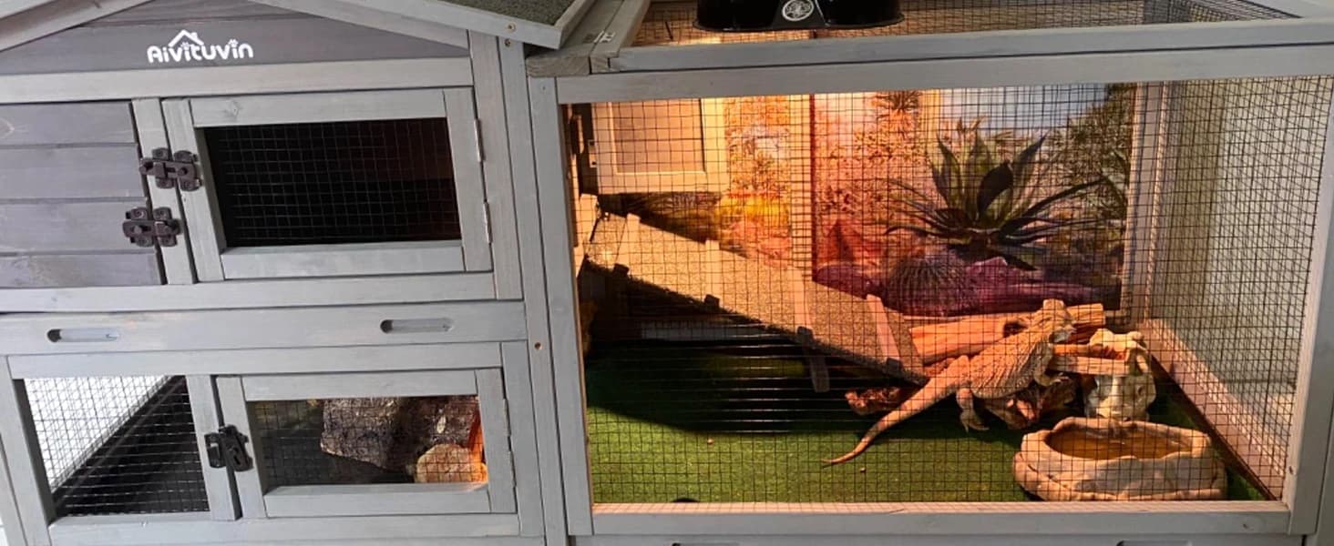 Rabbit Hutch Outdoor Indoor Rabbit Cage Chicken Coop with Casters Guinea Pig Cage with 3 Deep No Leakage Pull — collection imagery