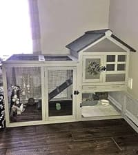 Rabbit Hutch Outdoor Indoor Rabbit Cage Chicken Coop with Casters Guinea Pig Cage with 3 Deep No Leakage Pull — collection imagery