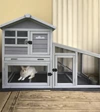 Rabbit Hutch Outdoor Indoor Rabbit Cage Chicken Coop with Casters Guinea Pig Cage with 3 Deep No Leakage Pull — collection imagery