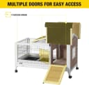 Rabbit Hutch Indoor Bunny Cage Outdoor Bunny House with Wire Floor Leakproof Plastic Tray
