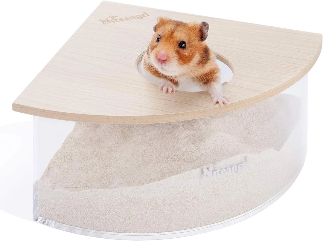 Animal Sand-Bath Box: - Acrylic Critter's Sand Bath Shower Room and Digging Sand Container for Hamsters Mice