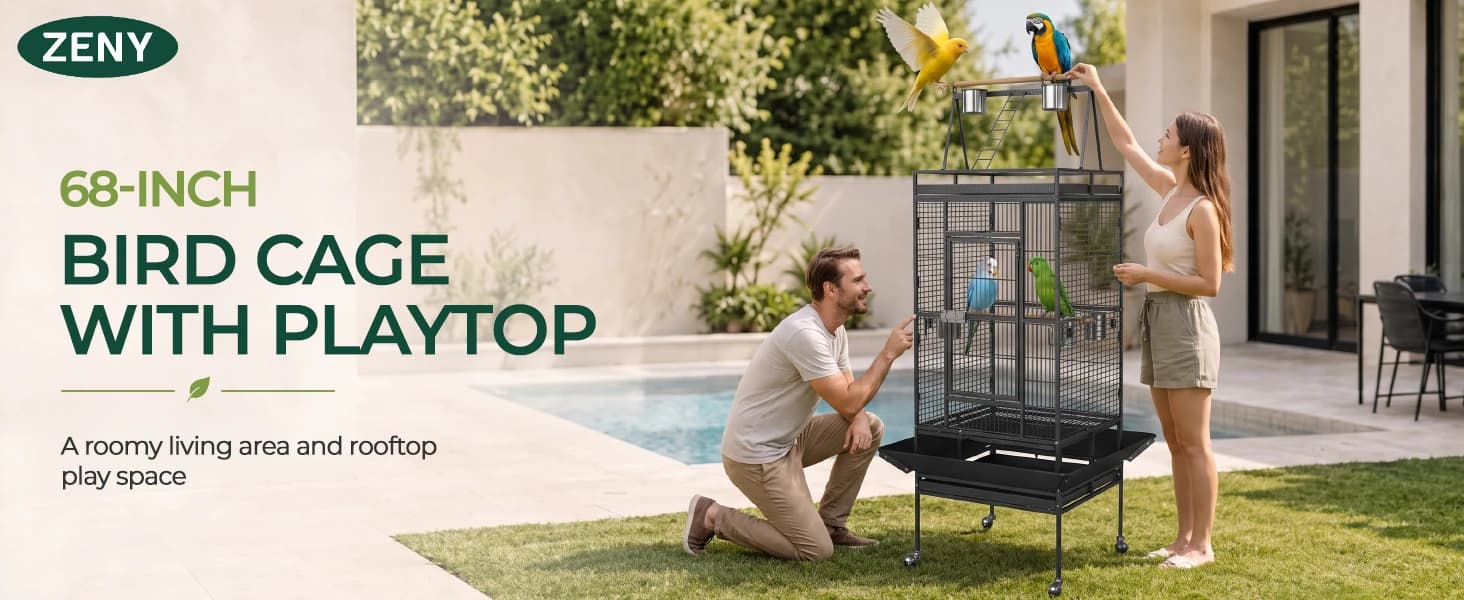 68-Inch Birdcage — Playtop Parrot Cage — product details