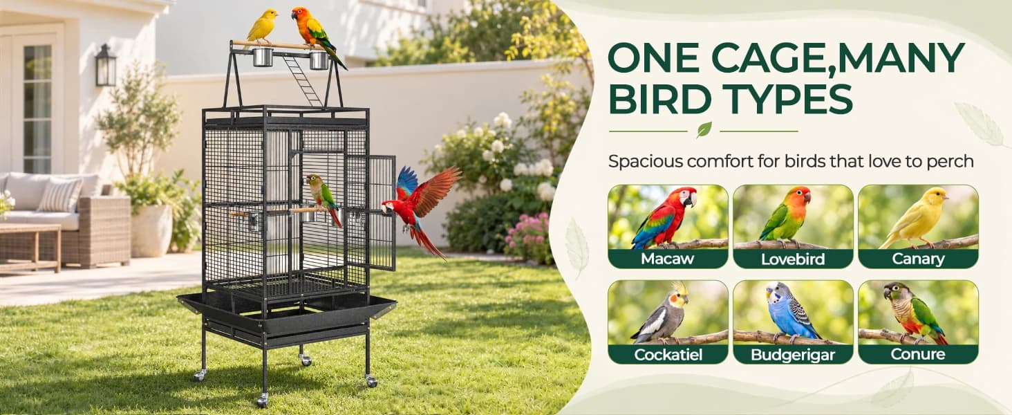 68-Inch Birdcage — Playtop Parrot Cage — product details