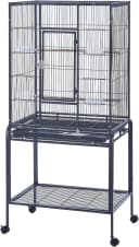 Large Budgie Cage Metal Bird Cage with Stand Rolling Parrot Cage for Cockatiels African Grey Conures Parakeets