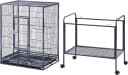 Large Budgie Cage Metal Bird Cage with Stand Rolling Parrot Cage for Cockatiels African Grey Conures Parakeets