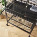 Large Budgie Cage Metal Bird Cage with Stand Rolling Parrot Cage for Cockatiels African Grey Conures Parakeets