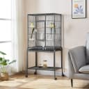 Large Budgie Cage Metal Bird Cage with Stand Rolling Parrot Cage for Cockatiels African Grey Conures Parakeets