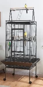 Large Budgie Cage Metal Bird Cage with Stand Rolling Parrot Cage for Cockatiels African Grey Conures Parakeets — product details