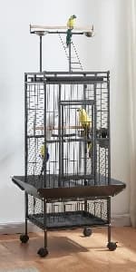 Large Budgie Cage Metal Bird Cage with Stand Rolling Parrot Cage for Cockatiels African Grey Conures Parakeets — product details