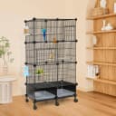 Upgraded Encrypted Metal 46-Inch Bird Cage for Parrot Parakeets