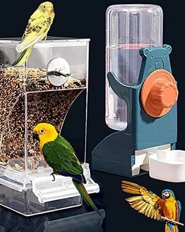 No Mess Bird Feeders Water Dispenser Set — Automatic Feeders for Cage — collection imagery