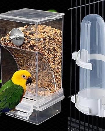 No Mess Bird Feeders Water Dispenser Set — Automatic Feeders for Cage — collection imagery