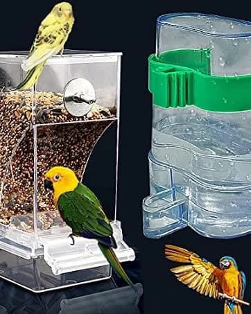 No Mess Bird Feeders Water Dispenser Set — Automatic Feeders for Cage — collection imagery