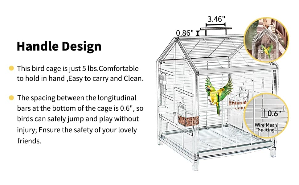 20.5 Inch Small Travel Bird Cage for Cockatiel Parakeets — product details