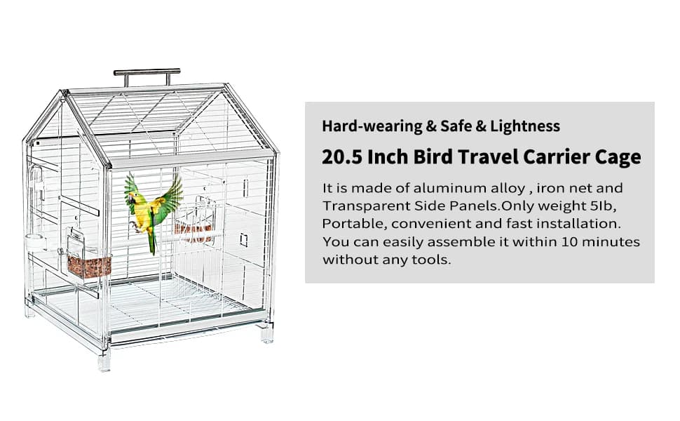 20.5 Inch Small Travel Bird Cage for Cockatiel Parakeets — product details