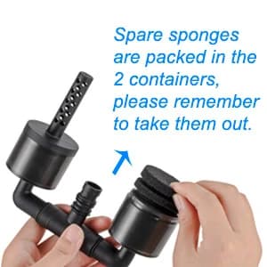 Aquarium Double Sponge Filter — 60ppi Fine sponges- home for nitro tiny creatures