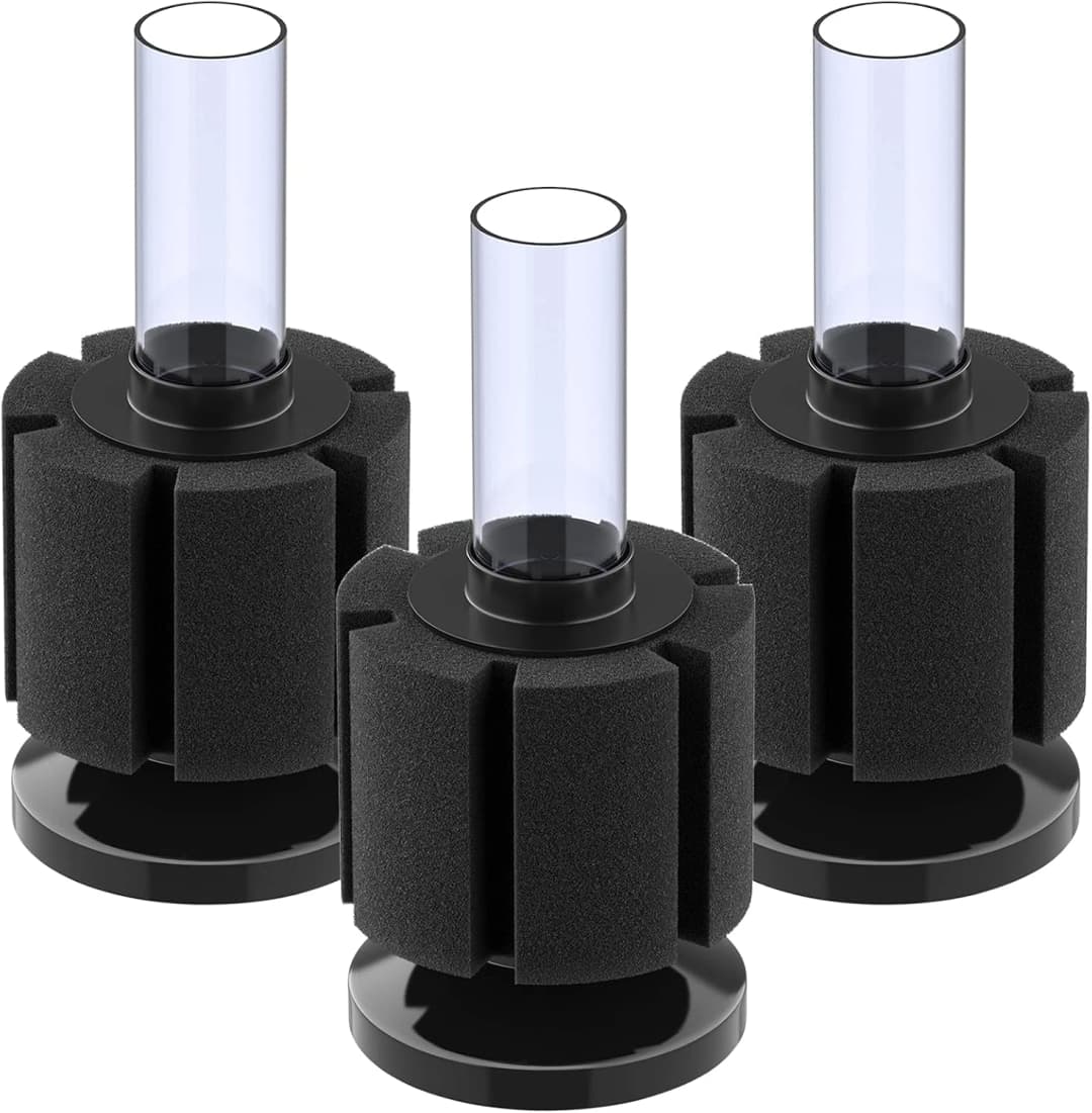 3 Pack Aquarium Sponge Filter Quiet Betta Fry Shrimp and Small Fish Foam Filter for Tiny Fish Tank up to 10 Gallon