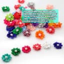 Pearl Flower Pet Hair Bows with Elastic Bands — 40 Pieces