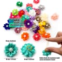Pearl Flower Pet Hair Bows with Elastic Bands — 40 Pieces