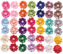 Pearl Flower Pet Hair Bows with Elastic Bands — 40 Pieces