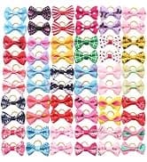 Pearl Flower Pet Hair Bows with Elastic Bands — 40 Pieces — collection imagery