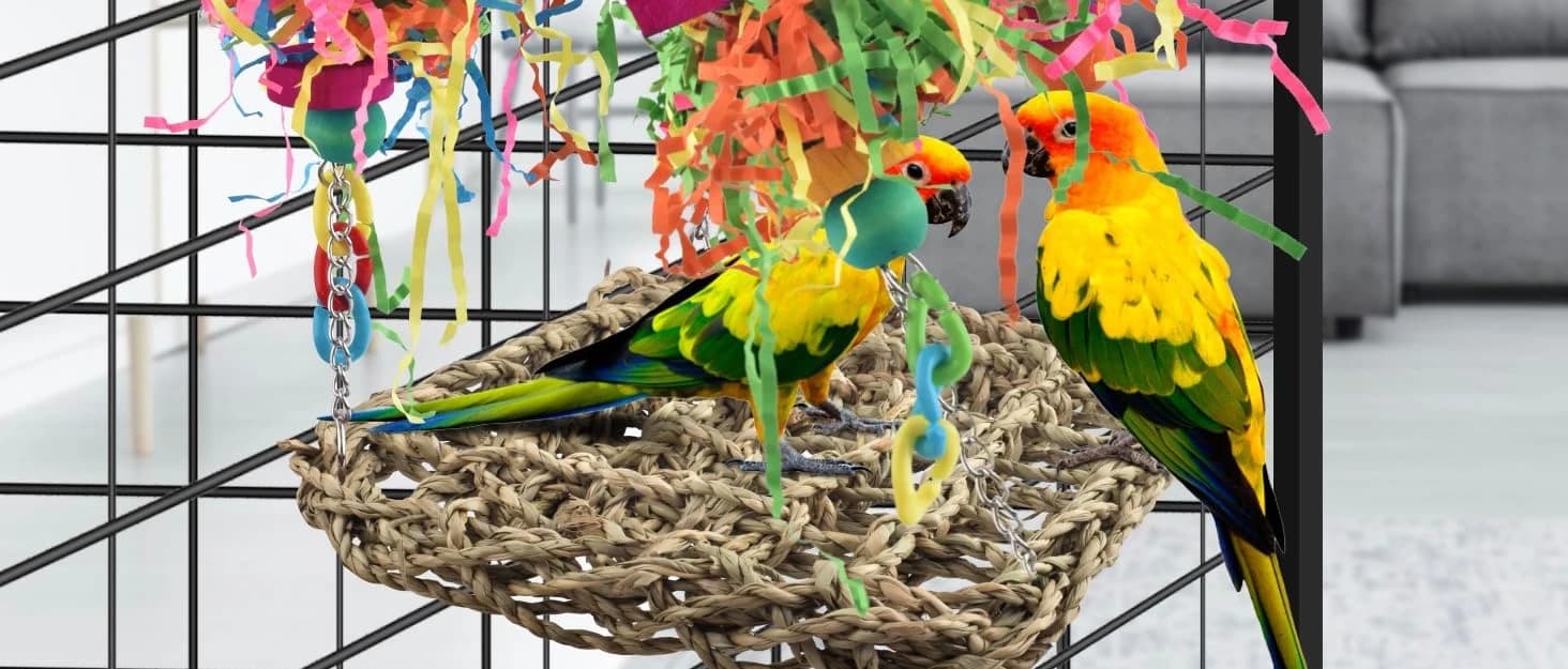 Bird Toys — Grass Swing Hammock Climbing Toy for Parrot Parakeet — collection imagery
