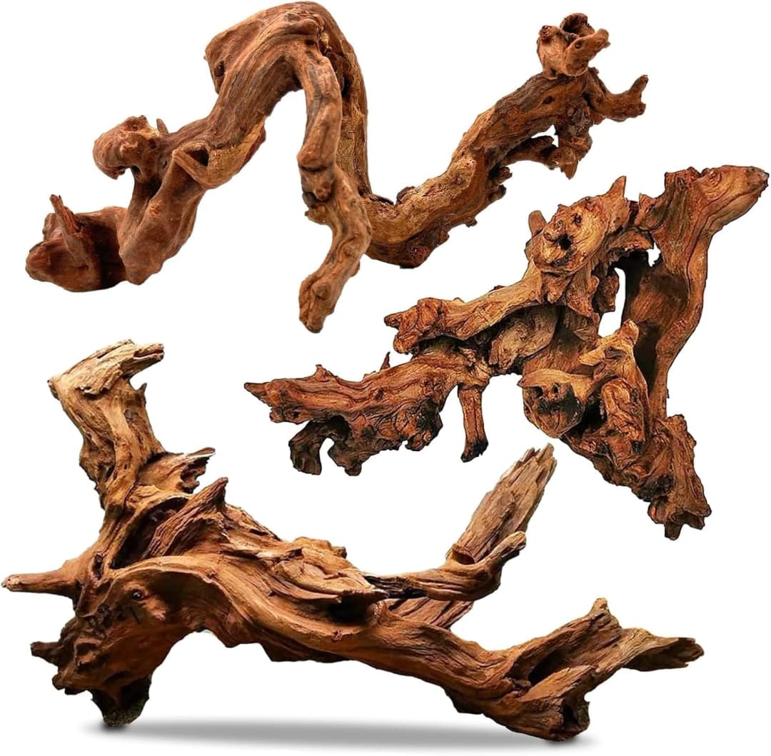 Natural Driftwood for Aquarium Decor Fish Tank Decorations Reptile Decor Driftwood Decor — 3 Pieces 7"-11"