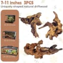 Natural Driftwood for Aquarium Decor Fish Tank Decorations Reptile Decor Driftwood Decor — 3 Pieces 7"-11"