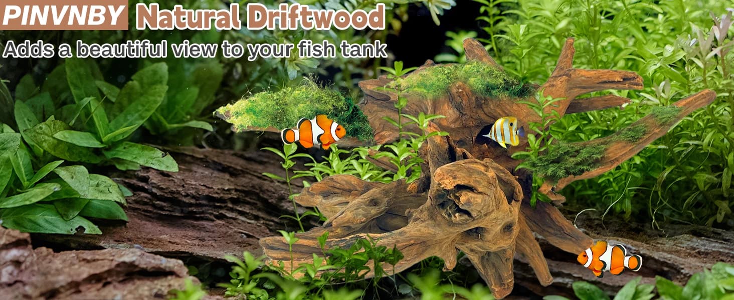 Natural Driftwood for Aquarium Decor Fish Tank Decorations Reptile Decor Driftwood Decor — 3 Pieces 7"-11" — product details