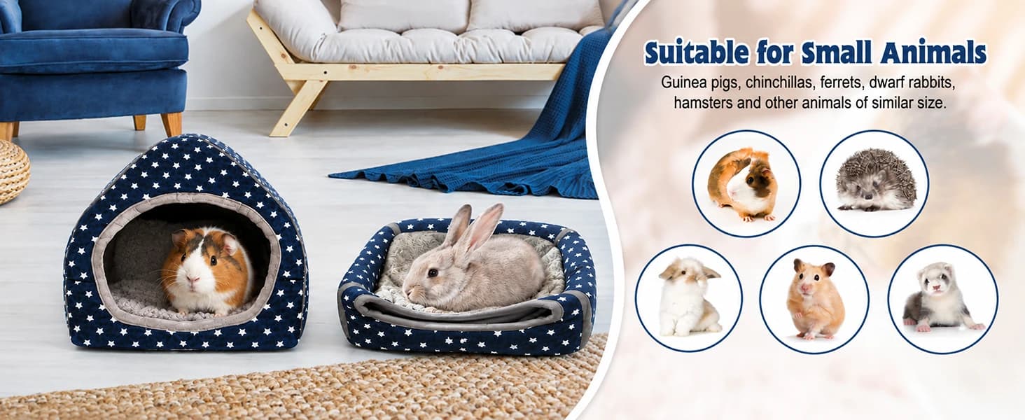 Guinea Pig Bed Hideout — Washable Hamster Cave for Small Animals — product details