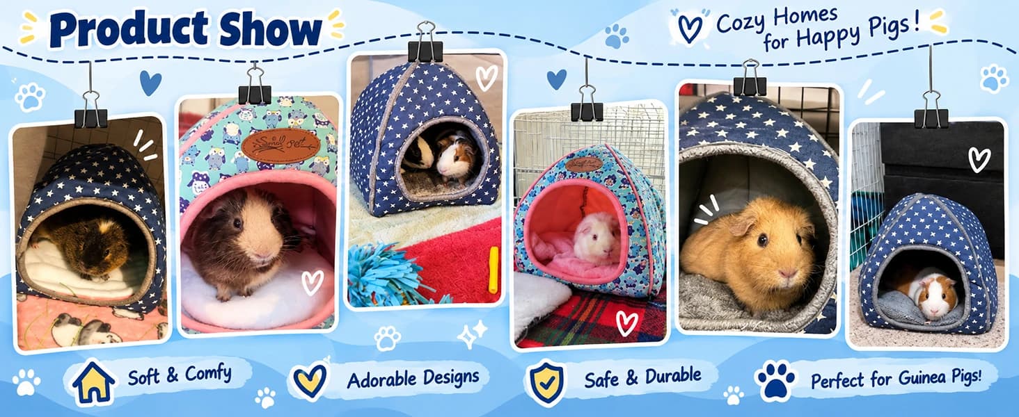 Guinea Pig Bed Hideout — Washable Hamster Cave for Small Animals — product details