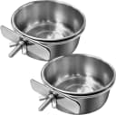 Bird Feeding Dish Cups Parrot Food Bowl Clamp Holder Coop Cup — 2PCS Bird Cage Water Bowl for Parakeet African