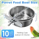 Bird Feeding Dish Cups Parrot Food Bowl Clamp Holder Coop Cup — 2PCS Bird Cage Water Bowl for Parakeet African