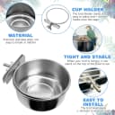 Bird Feeding Dish Cups Parrot Food Bowl Clamp Holder Coop Cup — 2PCS Bird Cage Water Bowl for Parakeet African