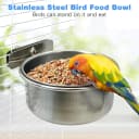 Bird Feeding Dish Cups Parrot Food Bowl Clamp Holder Coop Cup — 2PCS Bird Cage Water Bowl for Parakeet African