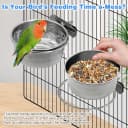 Bird Feeding Dish Cups Parrot Food Bowl Clamp Holder Coop Cup — 2PCS Bird Cage Water Bowl for Parakeet African