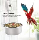 Bird Feeding Dish Cups Parrot Food Bowl Clamp Holder Coop Cup — 2PCS Bird Cage Water Bowl for Parakeet African