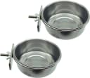 Bird Feeding Dish Cups Parrot Food Bowl Clamp Holder Coop Cup — 2PCS Bird Cage Water Bowl for Parakeet African