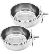 Bird Feeding Dish Cups Parrot Food Bowl Clamp Holder Coop Cup — 2PCS Bird Cage Water Bowl for Parakeet African — collection imagery