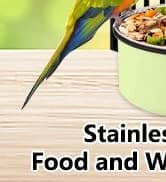 Bird Feeding Dish Cups Parrot Food Bowl Clamp Holder Coop Cup — 2PCS Bird Cage Water Bowl for Parakeet African — collection imagery
