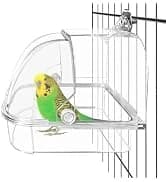 Bird Feeding Dish Cups Parrot Food Bowl Clamp Holder Coop Cup — 2PCS Bird Cage Water Bowl for Parakeet African — collection imagery