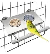 Bird Feeding Dish Cups Parrot Food Bowl Clamp Holder Coop Cup — 2PCS Bird Cage Water Bowl for Parakeet African — collection imagery
