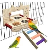 Bird Feeding Dish Cups Parrot Food Bowl Clamp Holder Coop Cup — 2PCS Bird Cage Water Bowl for Parakeet African — collection imagery