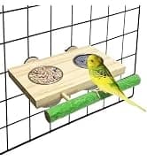 Bird Feeding Dish Cups Parrot Food Bowl Clamp Holder Coop Cup — 2PCS Bird Cage Water Bowl for Parakeet African — collection imagery
